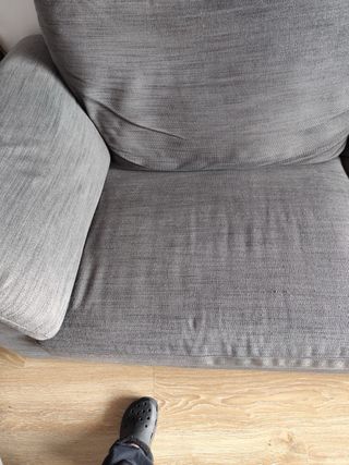 Sofá gris tela 225x100x45cm