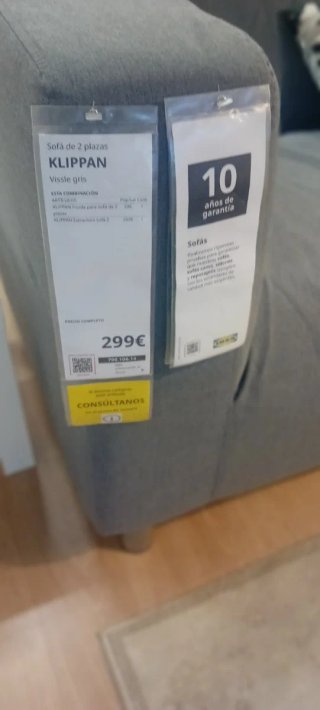 Sofá KLIPPAN IKEA gris