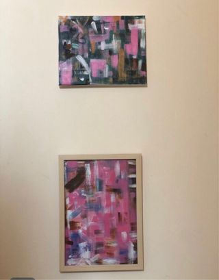 3 Cuadros abstractos originales pintados a mano