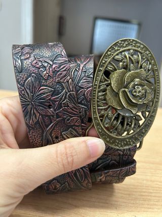 Cinturón Piel Sintética 70-90cm Flor