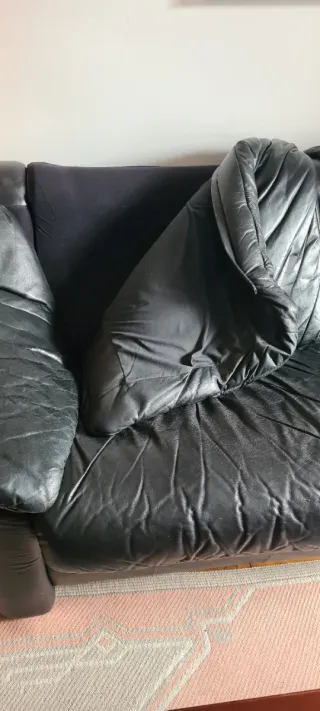 Sofá de piel negro para tapizar