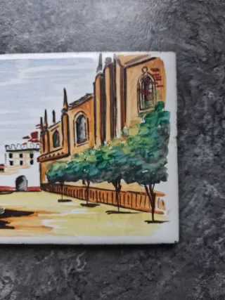 Azulejo antiguo pintado a mano de Sevilla