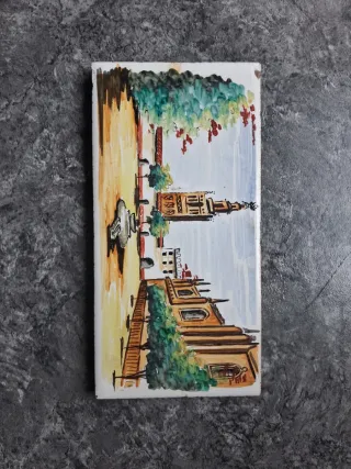 Azulejo antiguo pintado a mano de Sevilla