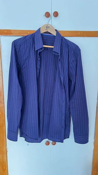 Camisa de cuadros rosa y azul Talla L