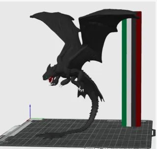 Figura Dragón Furia Nocturna 3D