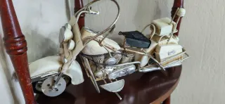 Figura Moto Metálica Estilo Vintage