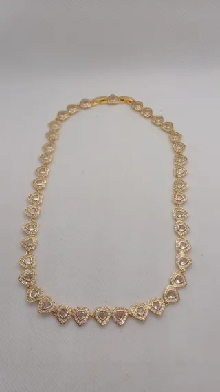 Collar Corazón y Brazalete Bañado en Oro 18k