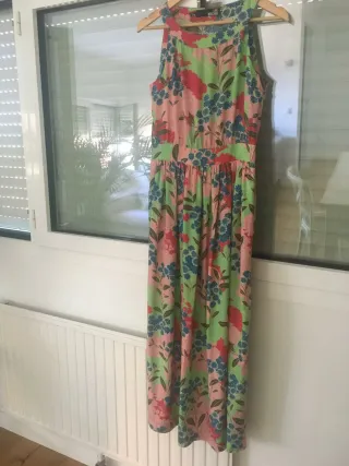 Vestido Largo Estampado Love Moschino