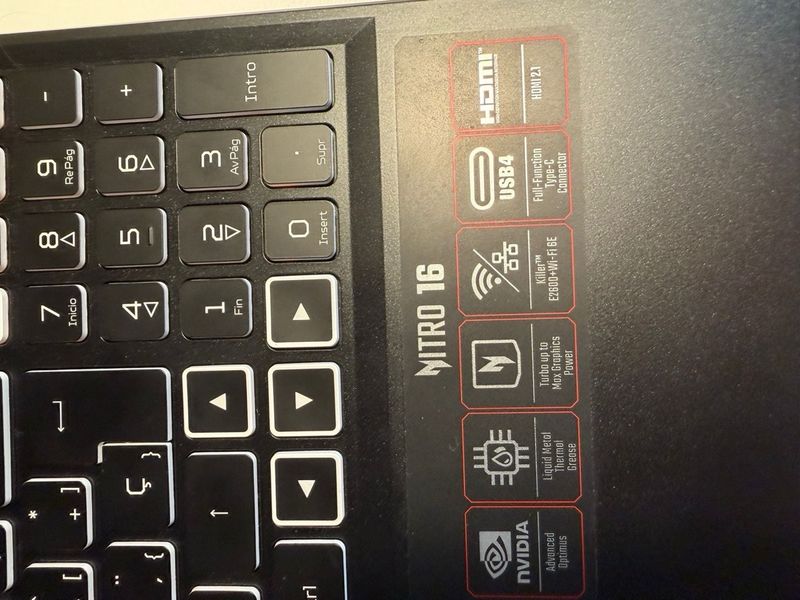 Portátil Gaming Acer Nitro 16 GeForce RTX 4050 afbeelding 5