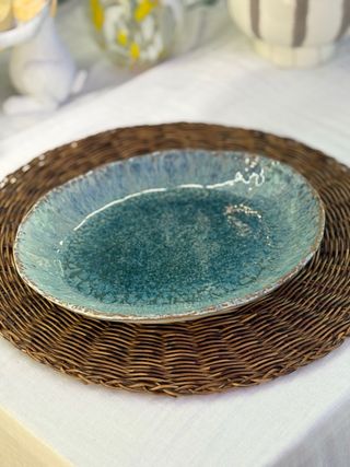 Piatto verde turchese