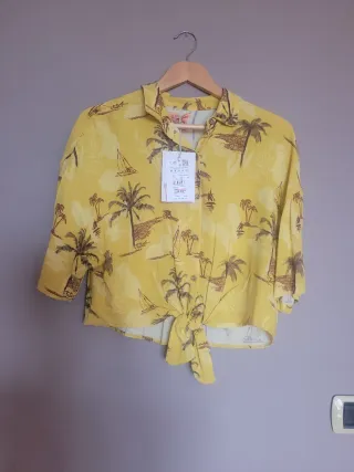 Camisa Hawaiana Manga Corta Palmeras