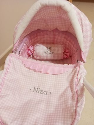 Carro de muñecas Niza rosa