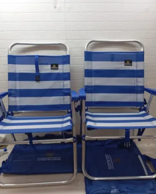 2 Sillas Playa Crevicosta Azul/Blanco