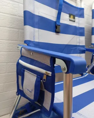 2 Sillas Playa Crevicosta Azul/Blanco