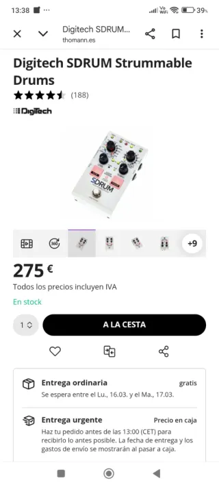 Digitech SDrum Caja de Ritmos Pedal