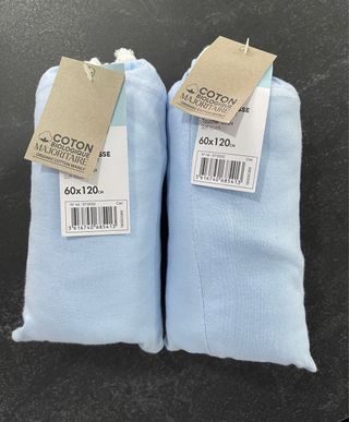 Sábana bajera cuna 60x120cm azul