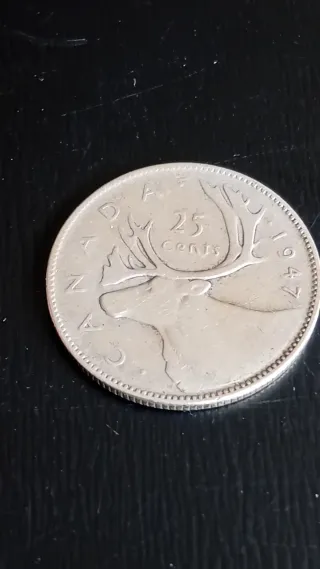 MONEDA PLATA CANADA QUARTER JORGE VI 1947