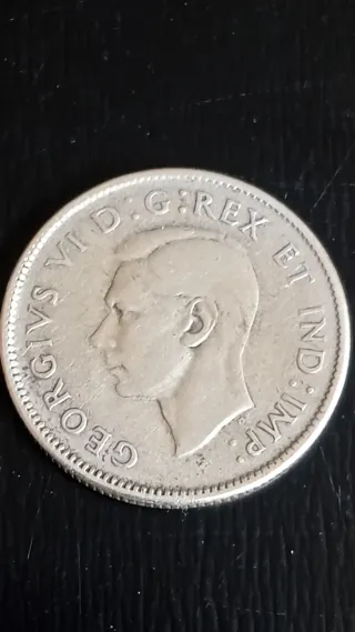 MONEDA PLATA CANADA QUARTER JORGE VI 1947