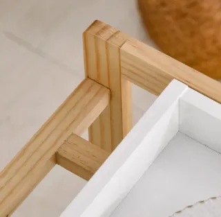 Carrito Cocina 4 Niveles Madera Blanca