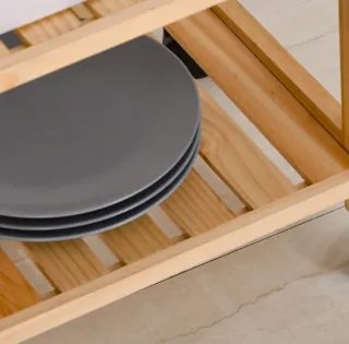 Carrito Cocina 4 Niveles Madera Blanca