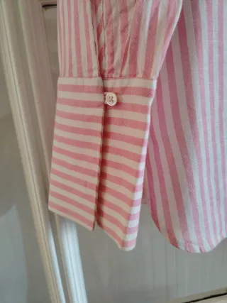 Camisa Massimo Dutti Rayas Rosas T-36