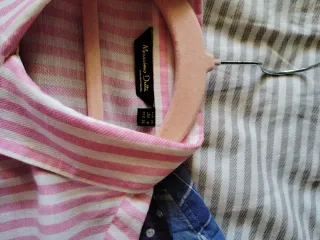 Camisa Massimo Dutti Rayas Rosas T-36