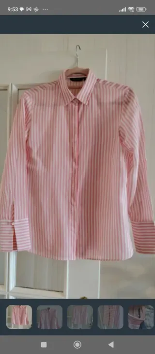 Preciosa Camisa Mas.Dutti T36 Blanca con Rayas Ros