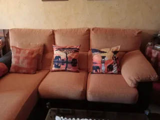 Sofá chaiselongue respaldos abatibles, asientos ex