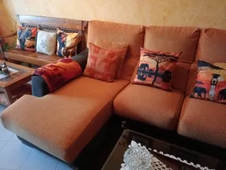 Sofá chaiselongue respaldos abatibles, asientos ex