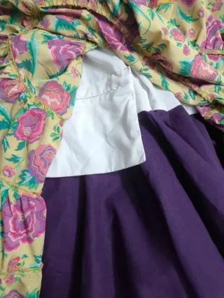 Vestido flamenco amarillo mostaza con flores