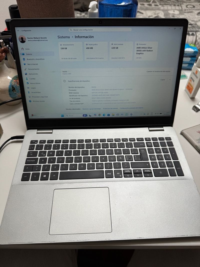 Portátil Dell Inspiron 3505 Plata