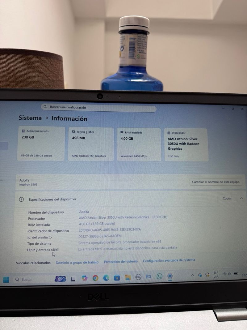 Portátil Dell Inspiron 3505 Plata afbeelding 3