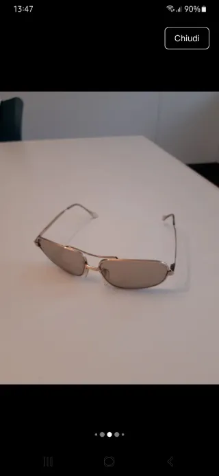 Occhiali Uomo Vintage Aviator Oro Argento