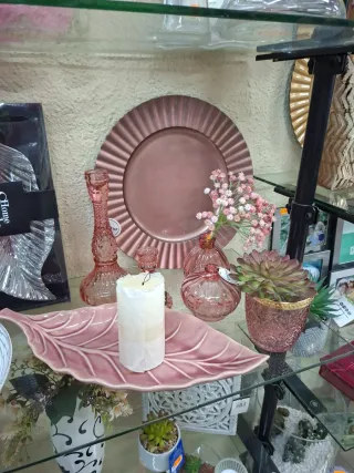 Conjunto Decoración Rosa y Dorado