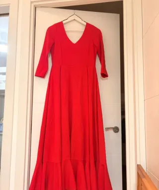 Bata flamenca roja 1 sola puesta