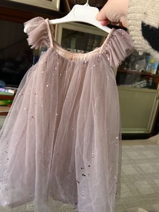 Vestido malva con brillo