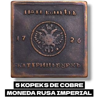 1726 RUSIA MONEDA DE 5 KOPEKS DE COBRE