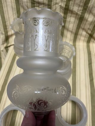 Set di sei lampade a tulipano vintage in cristallo