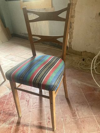 Silla comedor antigua madera tapizada