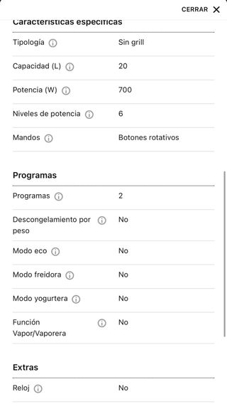 Microondas Orbegozo Blanco