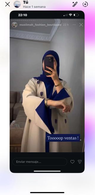Abaya nueva blanca y azul