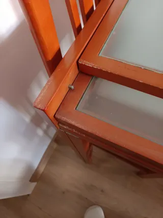 Mesa comedor extensible madera y cristal