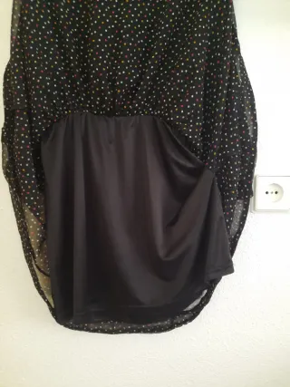 Vestido negro lunares multicolor Talla XS