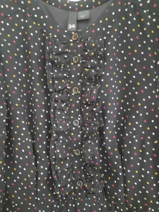 Vestido negro lunares multicolor Talla XS