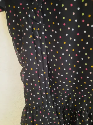 Vestido negro lunares multicolor Talla XS