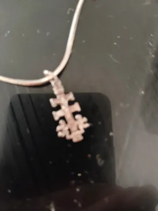 Colgante Plata Hoja y Cruz