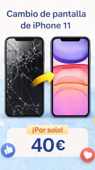 Cambio reparación pantalla iphone 11