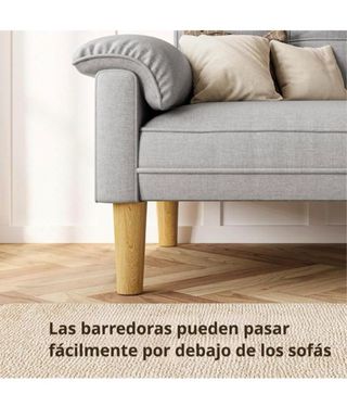 2 Sofás Grises Tela Madera SIN ESTRENAR