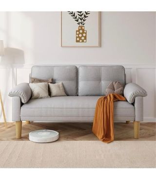 2 Sofás Grises Tela Madera SIN ESTRENAR