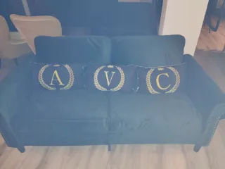 Sofá 2 plazas terciopelo verde oscuro